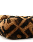 Shearling Vitello Dolce Macro FF 1974 Mini Baguette Tobacco Black