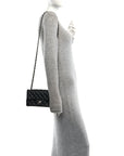 Lambskin Quilted Mini Rectangular Flap Black