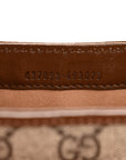 GG Supreme Monogram Azalea Calfskin Web Mini Jackie 1961 Hobo Beige Ebony Brown Sugar