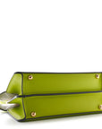Vitello Seta Shiny Nappa Small Peekaboo I SEE U Satchel Wasabi White