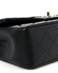 Lambskin Quilted Mini Rectangular Flap Black