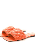 Nappa Matelasse Padded Flat Sandals 38 Orange