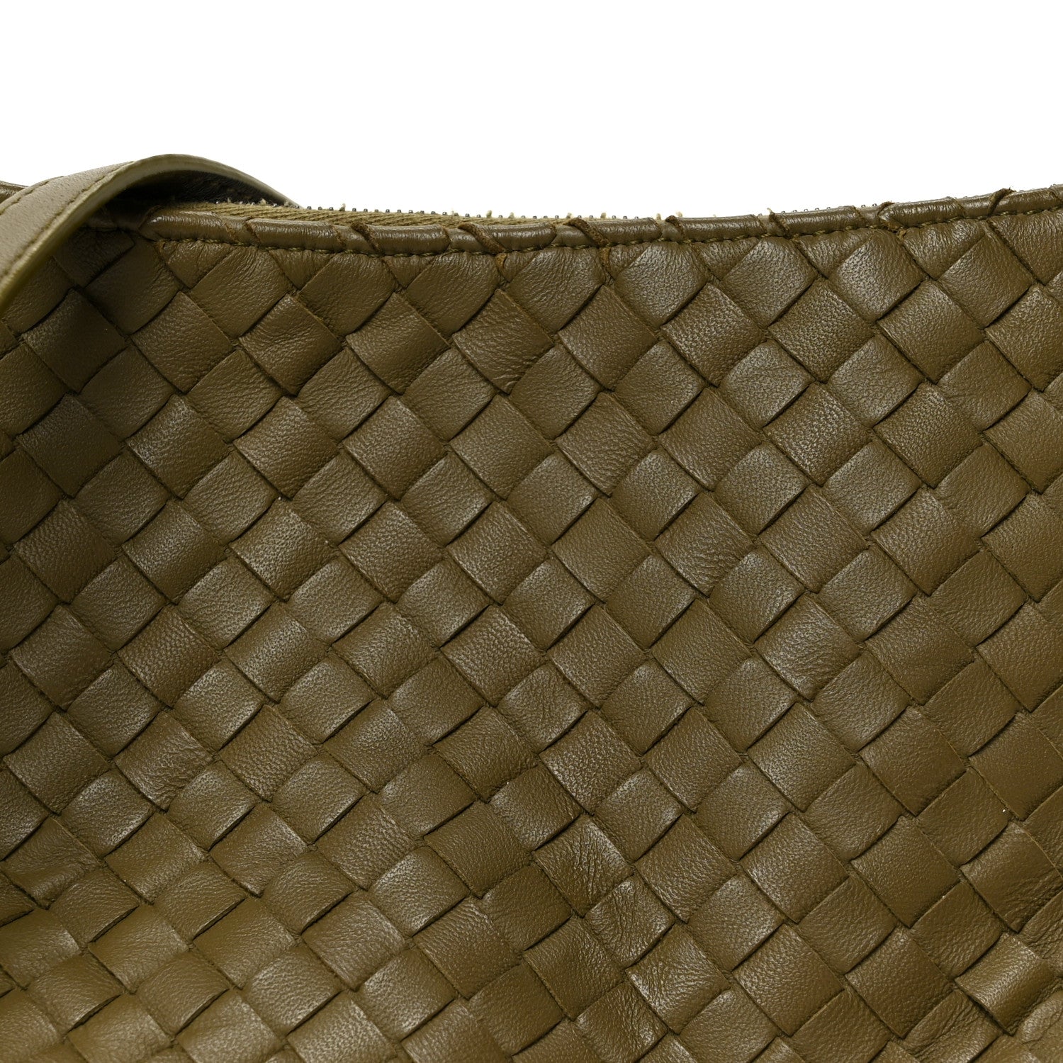 Nappa Intrecciato Crossbody Olive