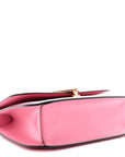 Box Calfskin Triangle Embleme Flap Shoulder Bag Begonia
