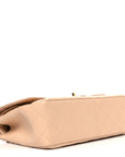 Caviar Quilted Jumbo Double Flap Beige