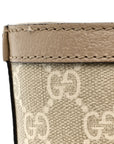 GG Supreme Monogram Textured Dollar Calfskin Web Medium Ophidia Shopping Tote Beige Mystic White Oatmeal