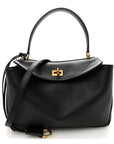 Natural Smooth Calfskin Small Rodeo Top Handle Handbag Black