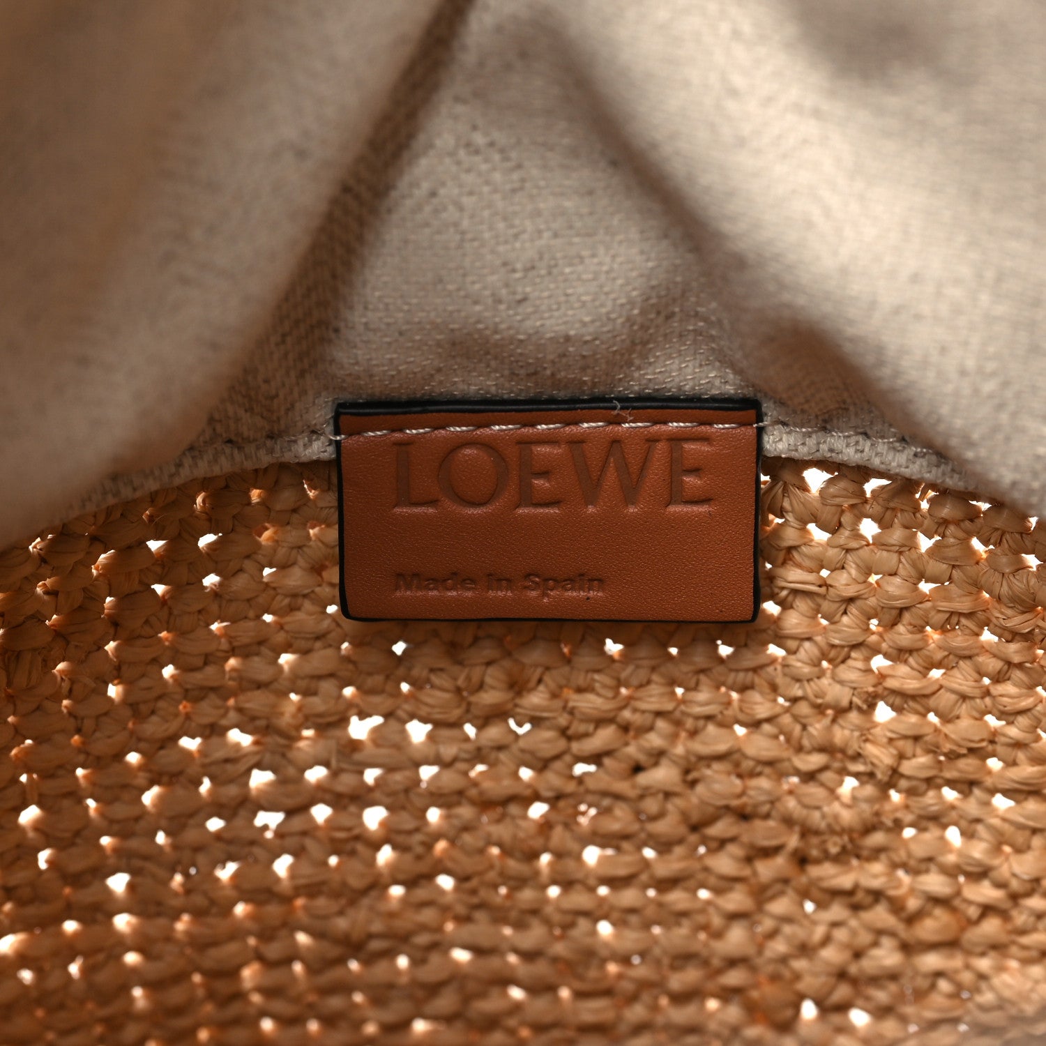 Calfskin Raffia Anagram Paulas Ibiza Pochette Bag Natural Tan