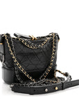 Aged Calfskin Quilted Small Gabrielle Hobo Black