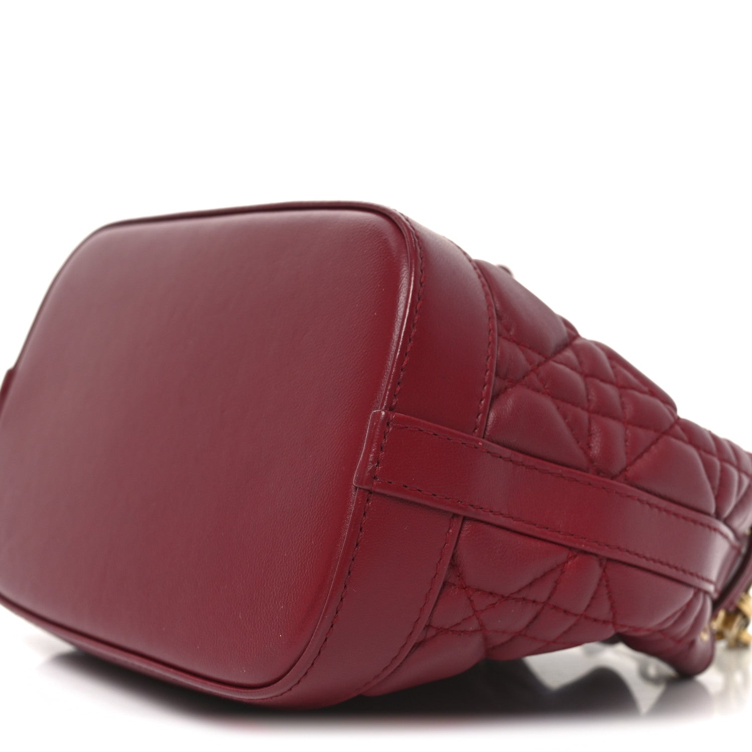 Lambskin Cannage Miss D1OR Bucket Bag Cherry Red