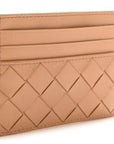Nappa Intrecciato Card Holder Almond