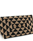 Jacquard Triangolo Symbole Embroidered Small Shoulder Bag Black Corda