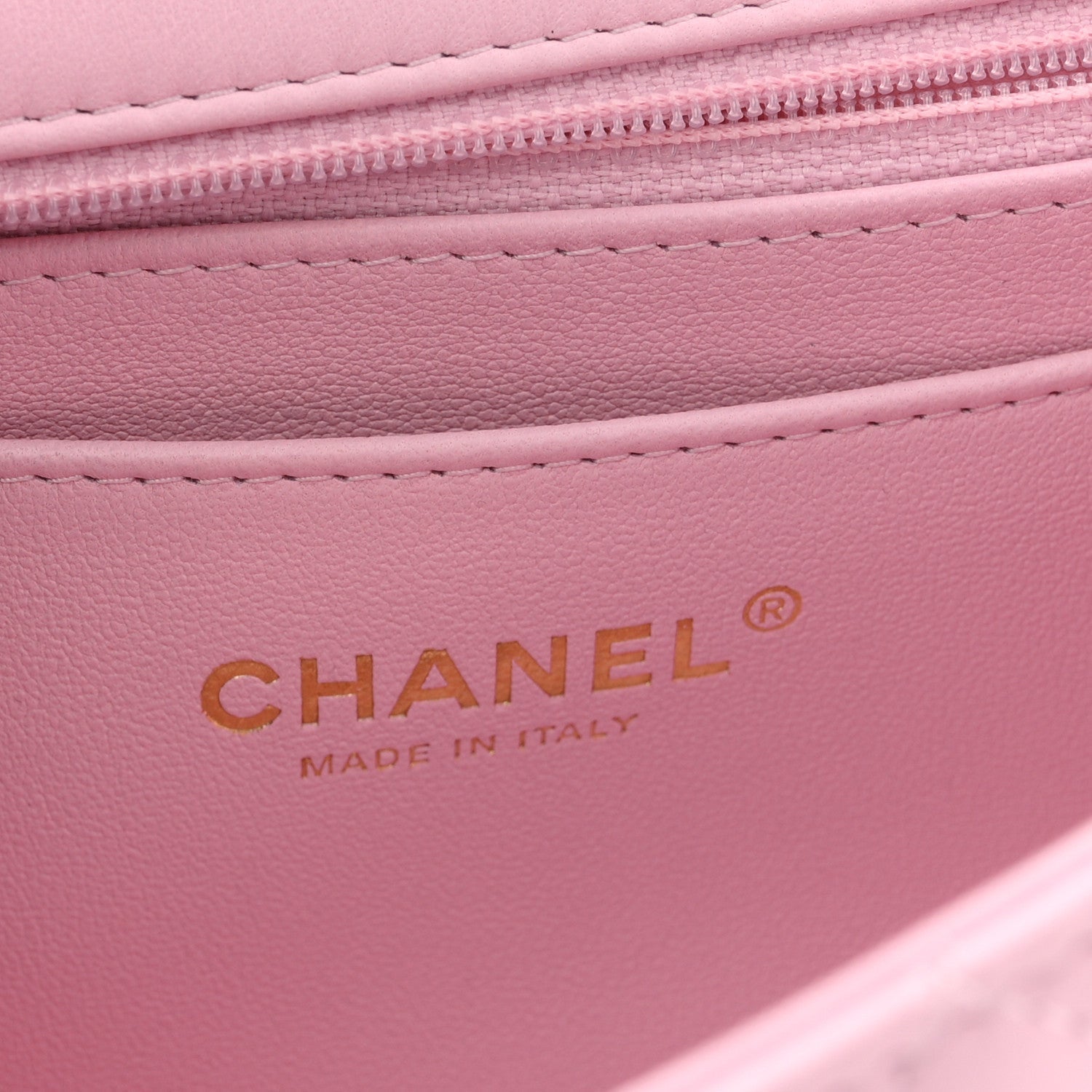 Lambskin Quilted Mini Rectangular Flap Pink
