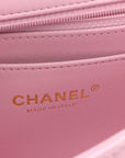 Lambskin Quilted Mini Rectangular Flap Pink