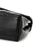 Calfskin Y Quilted Monogram Medium Loulou Chain Satchel Black