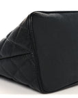 Caviar Quilted Medallion Tote Black