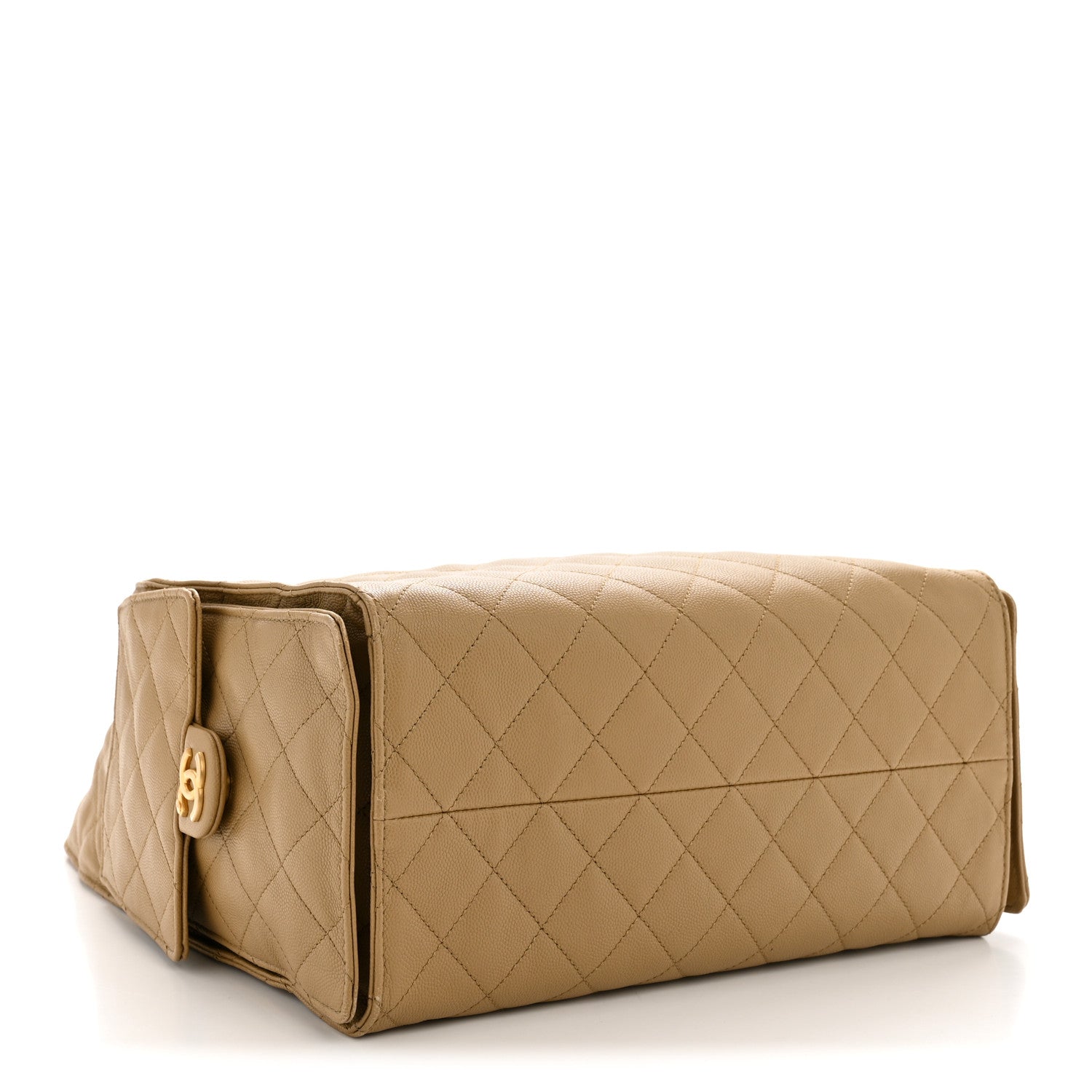 Caviar Quilted Medium CHNL 25 Handbag Dark Beige