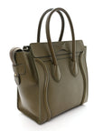 Drummed Calfskin Micro Luggage Dark Olive