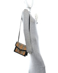 Grainy Calfskin Vintage Check Small Macken Crossbody Bag Black