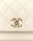 Caviar Quilted Small Business Affinity Flap White