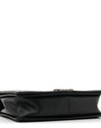 Calfskin Quilted Large Boy Flap Black