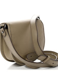 Grained Calfskin Mini Gallop Bag With Strap Beige