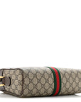 GG Supreme Monogram Web Small Ophidia Shoulder Bag Brown