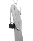 Caviar Quilted Mini Top Handle Flap Black