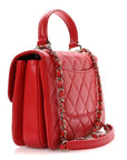 Lambskin Quilted Small Trendy CC Flap Dual Handle Bag Red