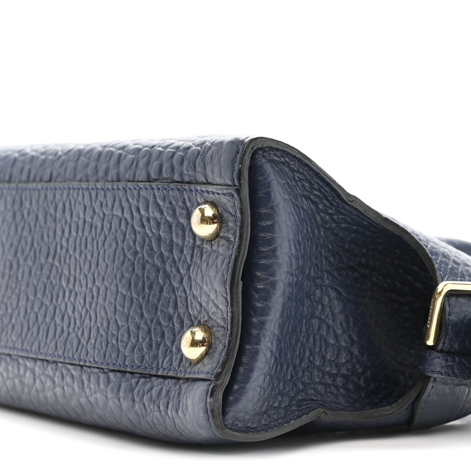 Signature Grain Small Clifton Bag Navy Blue