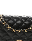 Caviar Quilted Small Double Flap Black