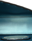 Metallic Cuoio Roma Sellerissima Nappa Sintetica Tape Stitch Mini Baguette Placca Argento