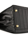 Shiny Alligator Kelly Sellier 32 Black