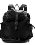 Nylon Grained Calfskin Watson Diaper Bag Black