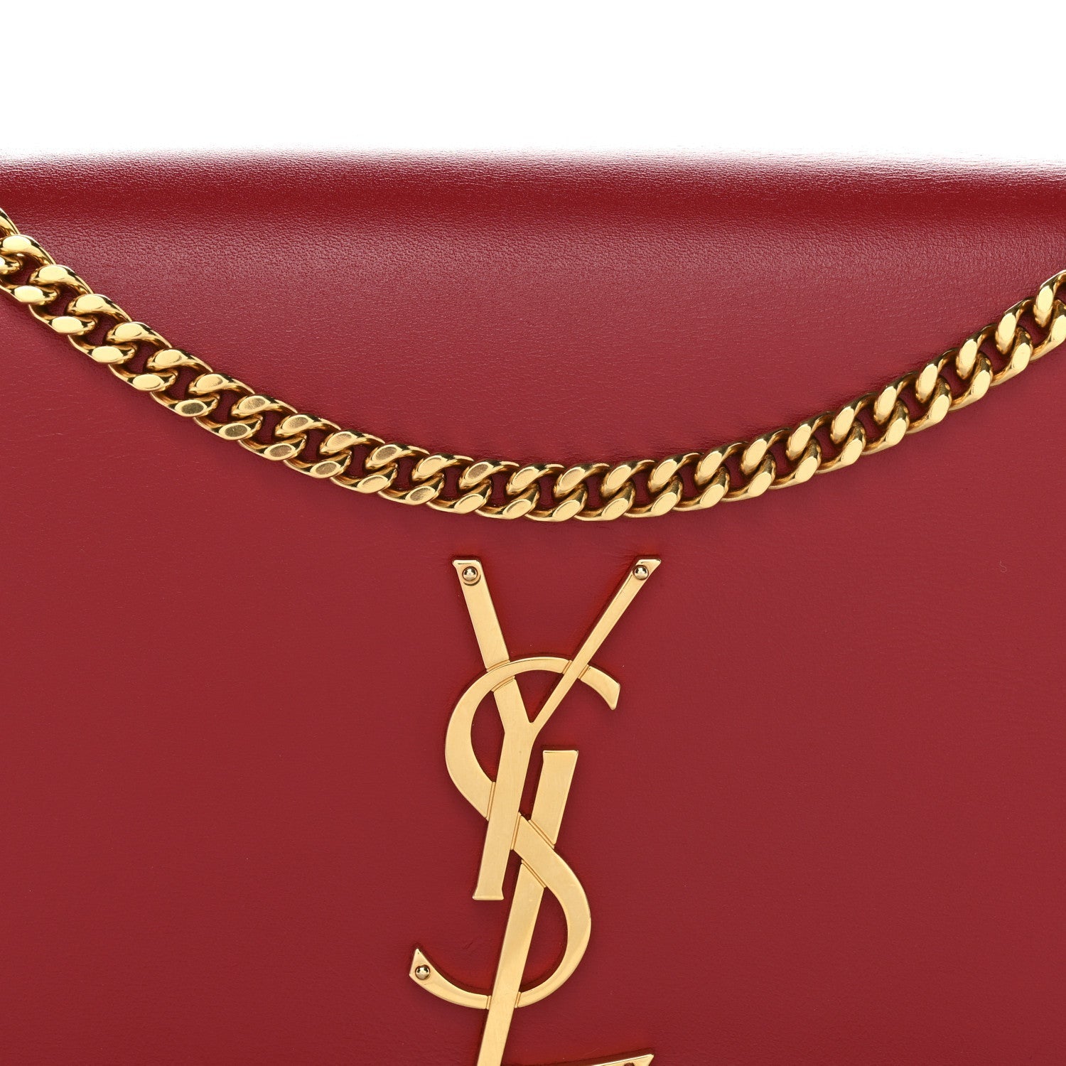 Smooth Calfskin Medium Classic Monogram Kate Tassel Satchel Lipstick Red