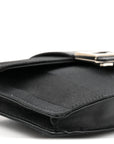 Recycled Nylon Vitello Grace Light Pequin Baguette Belt Pouch Black