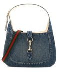 Denim Small Jackie Shoulder Bag Blue Denim