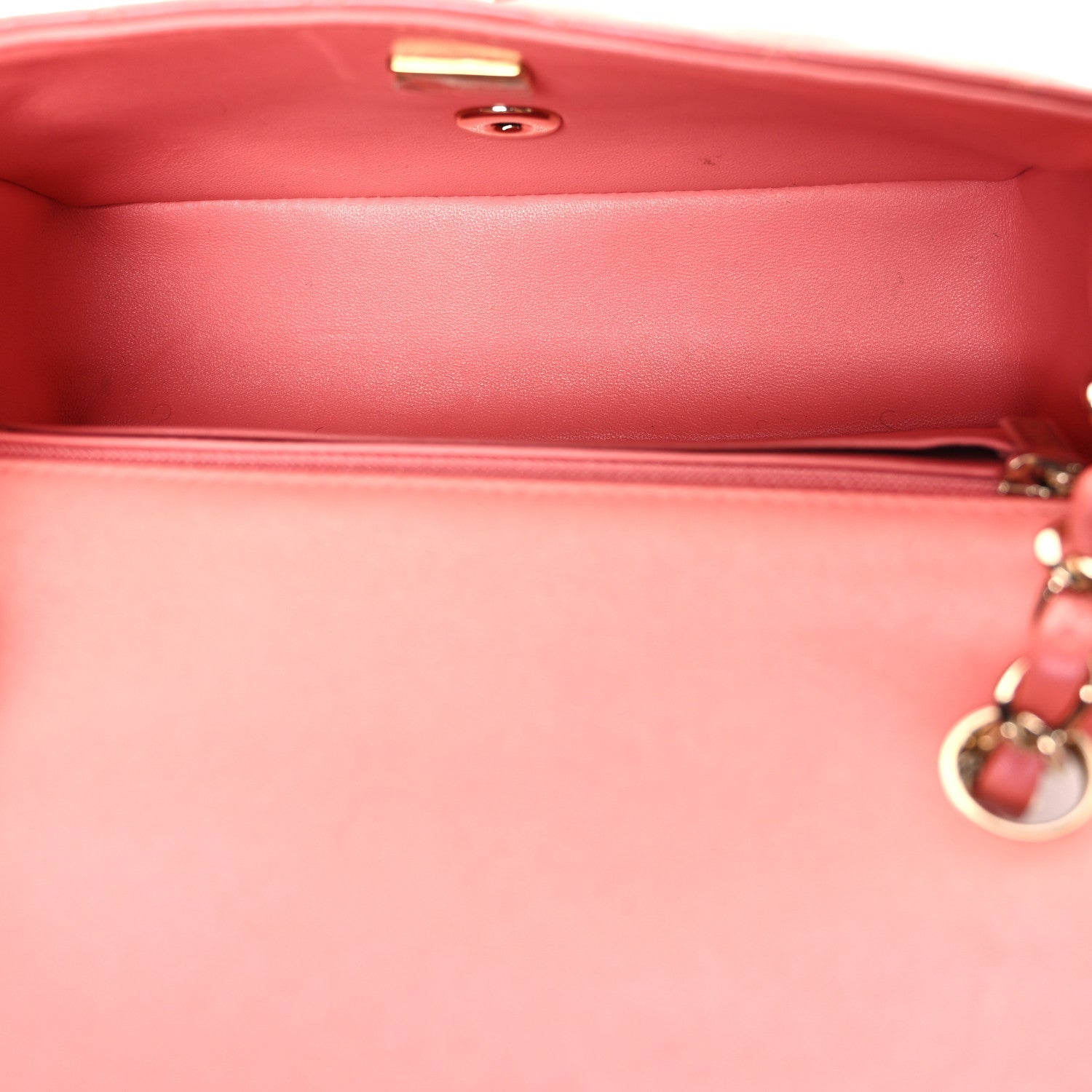 Iridescent Lambskin Quilted Mini Rectangular Flap Pink