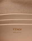 Canvas Vitello King Bi-Color Strap FF Embroidered Mini Baguette Poudre