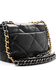Lambskin Quilted Medium CHNL 19 Flap Black