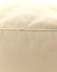 Tessuto Nylon Saffiano Shopping Tote White