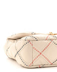 Lambskin Mixed Fibers Quilted Medium CHNL 19 Flap Beige
