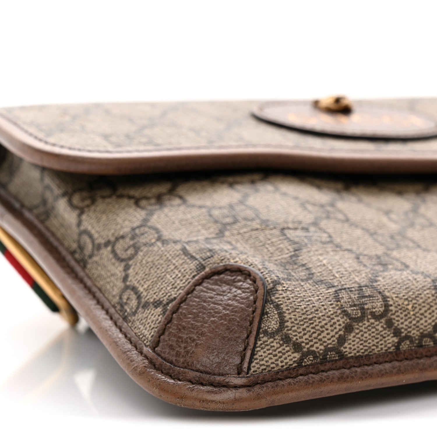 GG Supreme Monogram Neo Vintage Web Belt Bag Brown