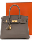 Taurillon Novillo Birkin 30 Gris Asphalte