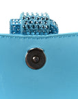 Strass Suede Hourglass Top Handle Bag XS Light Blue