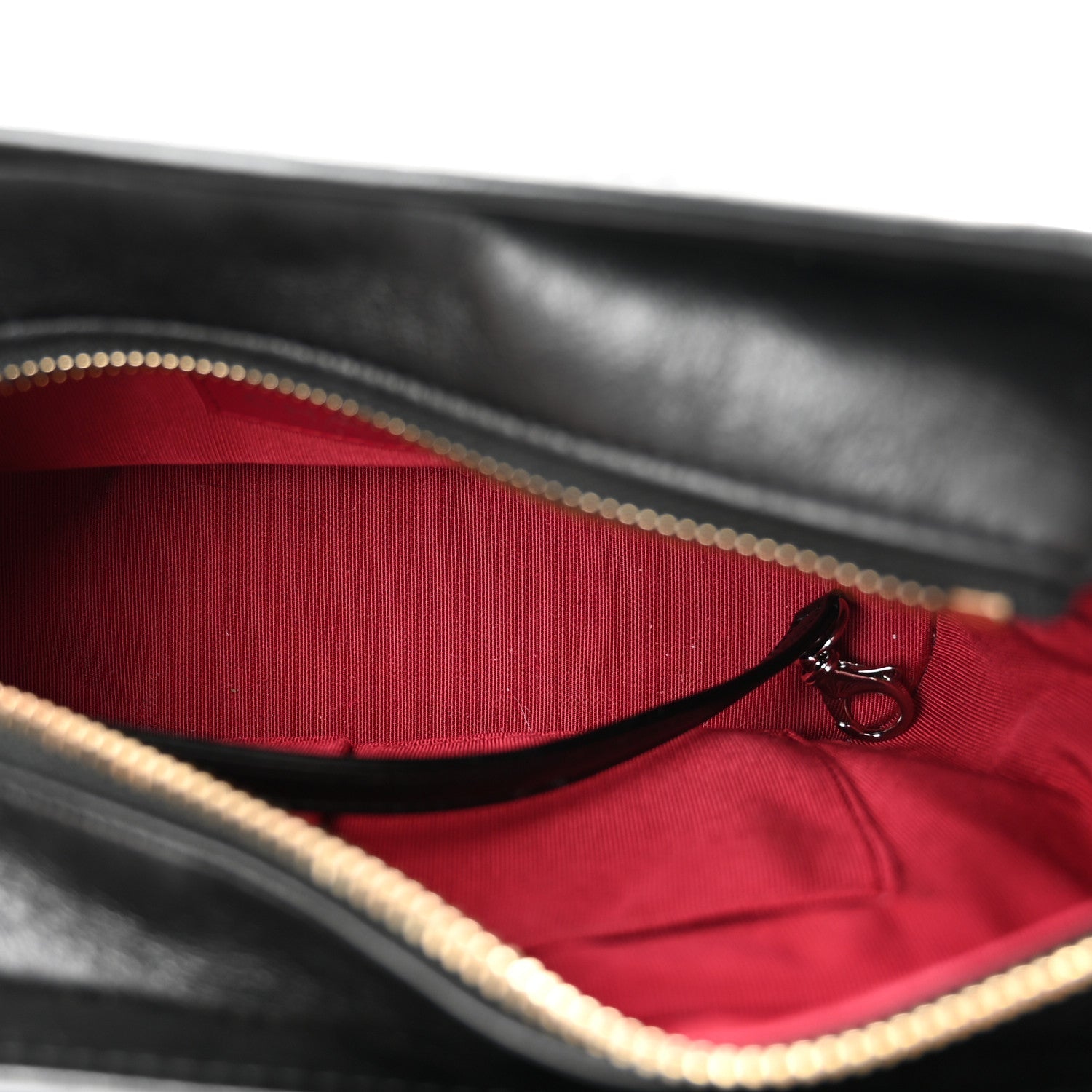 Aged Calfskin Quilted Charms Small Gabrielle Hobo Black