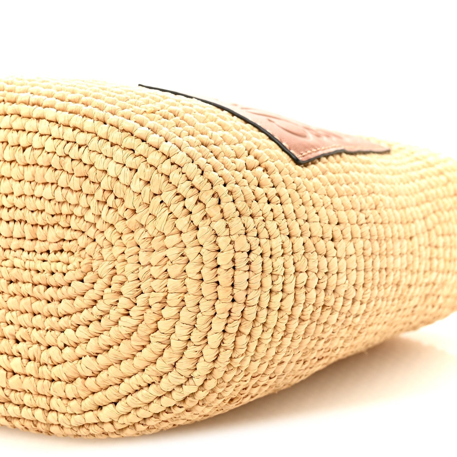 Calfskin Raffia Paulas Ibiza Pochette Bag Natural Tan