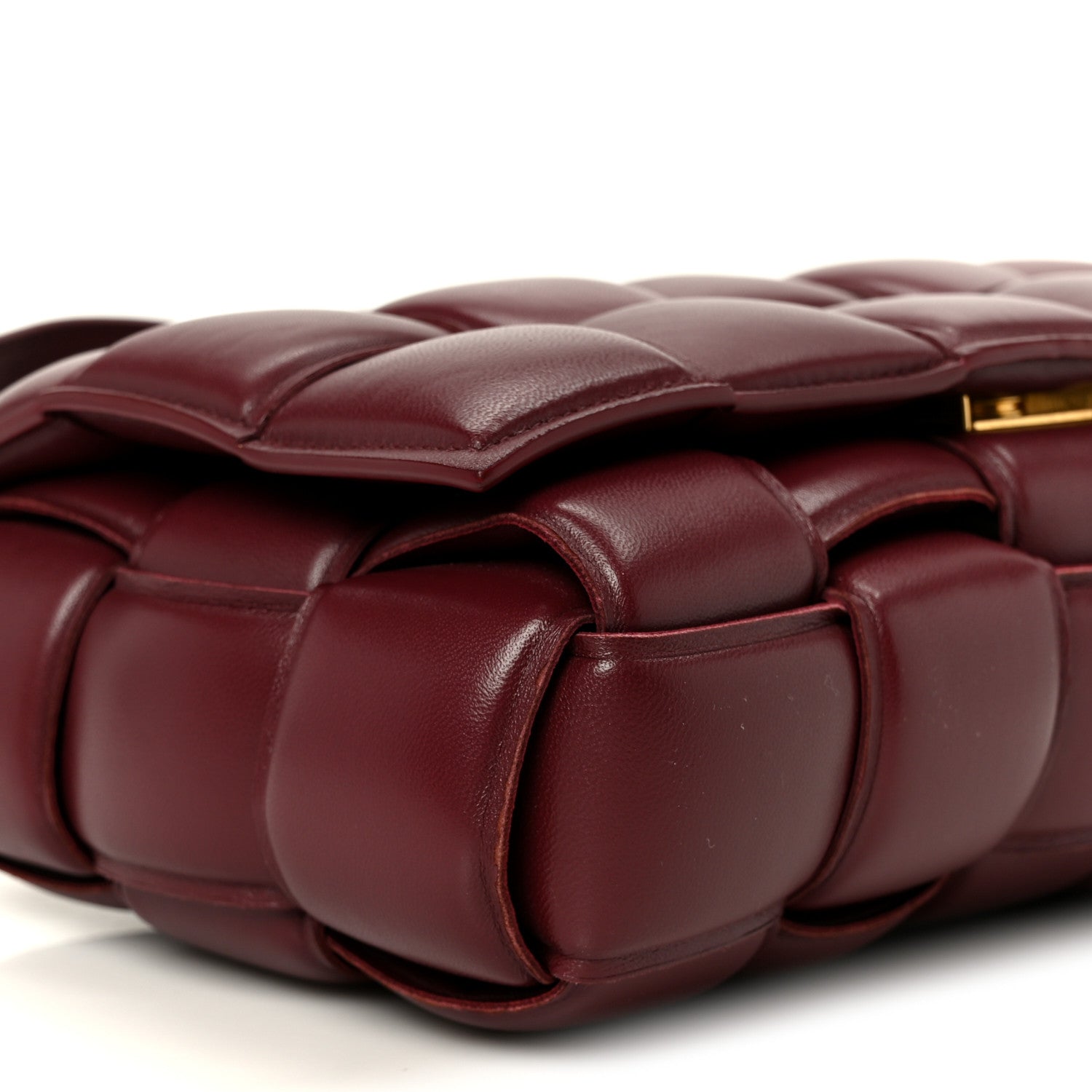 Nappa Maxi Intreccio Padded Cassette Crossbody Bag Barolo