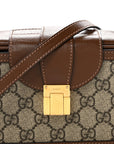 GG Supreme Monogram Mini Clasp Bag Beige Brown