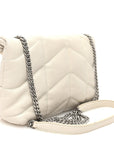Lambskin Quilted Toy Loulou Puffer Monogram Chain Satchel Crema Soft